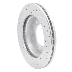 Honda Passport Brake Rotor (1) - Front Right - R1 Concepts - Drilled & Slotted - Silver - `01-`04